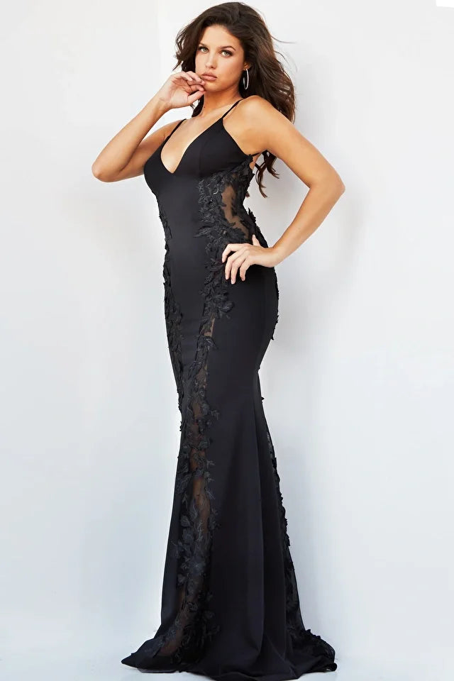 Jovani black mermaid clearance dress