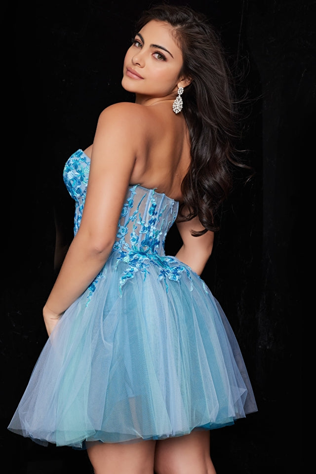 Jovani 26094 Fit and Flare Strapless Short Dress