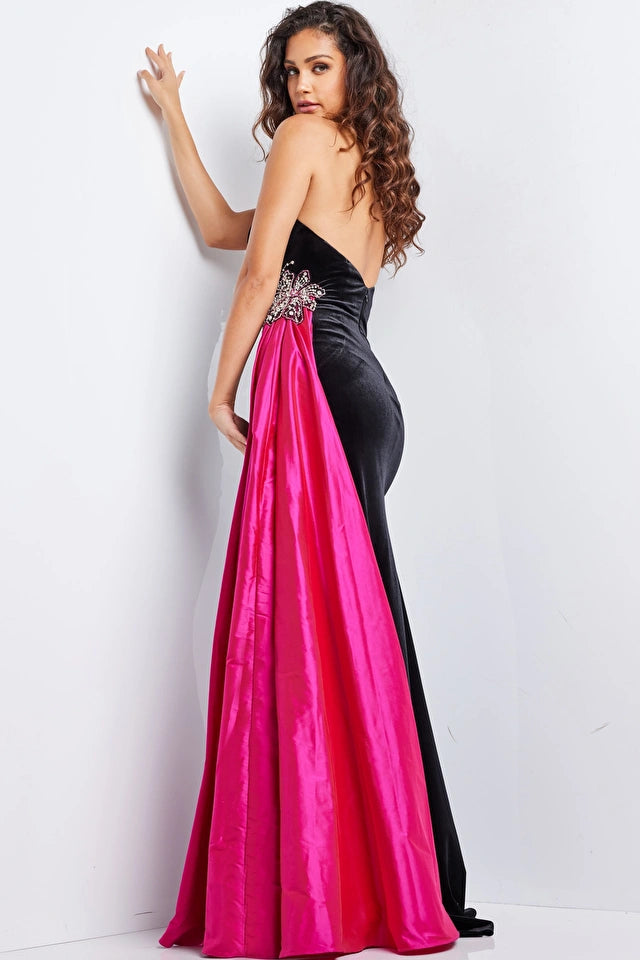 Jovani 26117 Strapless Velvet Sheath Gown - Special Occasion