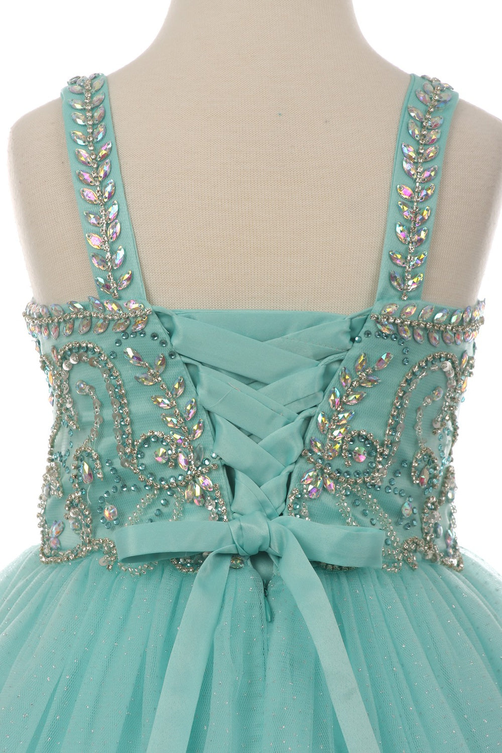 Beading Rhinestones Tulle Girl Mini Quince by Cinderella Couture USA AS5038