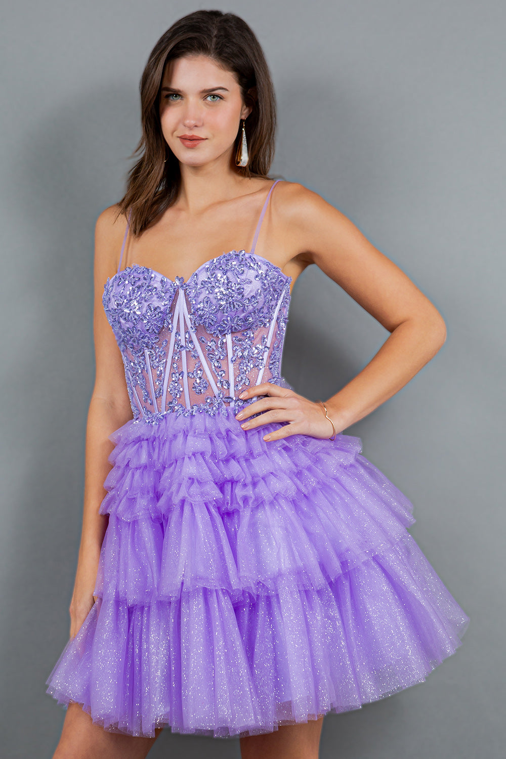 Sweetheart Neckline Tulle Short Party Dress by Cinderella Couture USA AS5133J