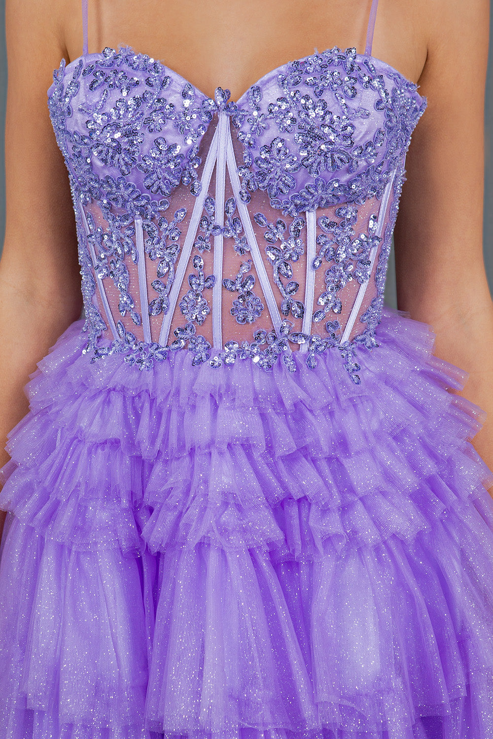 Sweetheart Neckline Tulle Short Party Dress by Cinderella Couture USA AS5133J