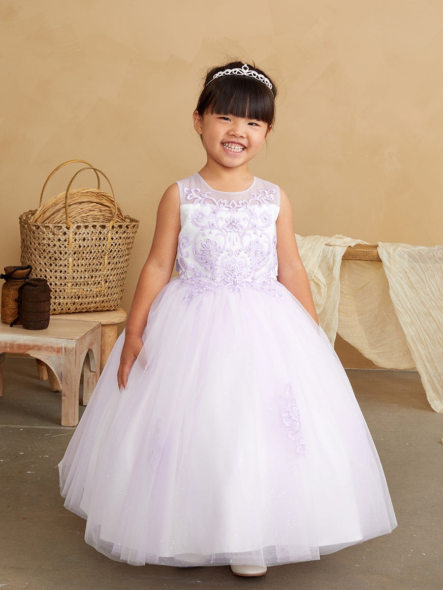 Girl Dress with Illusion Sweetheart Neckline by TIPTOP KIDS - AS5818