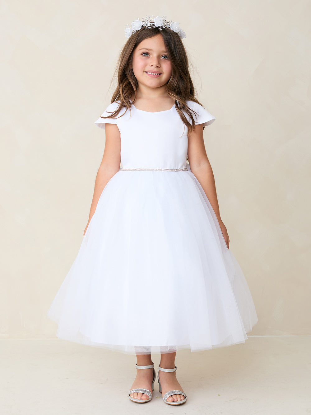 Multi Color Square Neckline Flowers Girl Dress by TIPTOP KIDS - AS5852