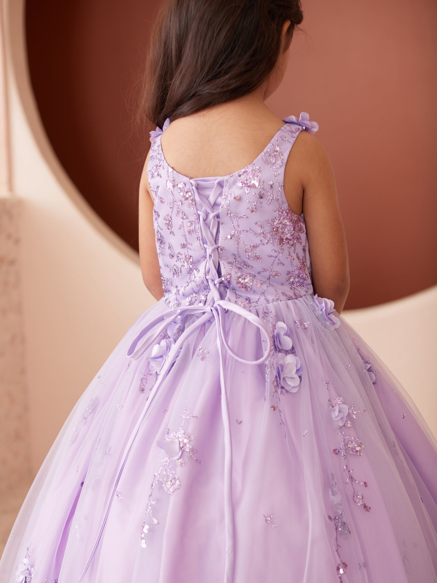 Party Girl Glitter 3D Floral Dress by TIPTOP KIDS - AS7039