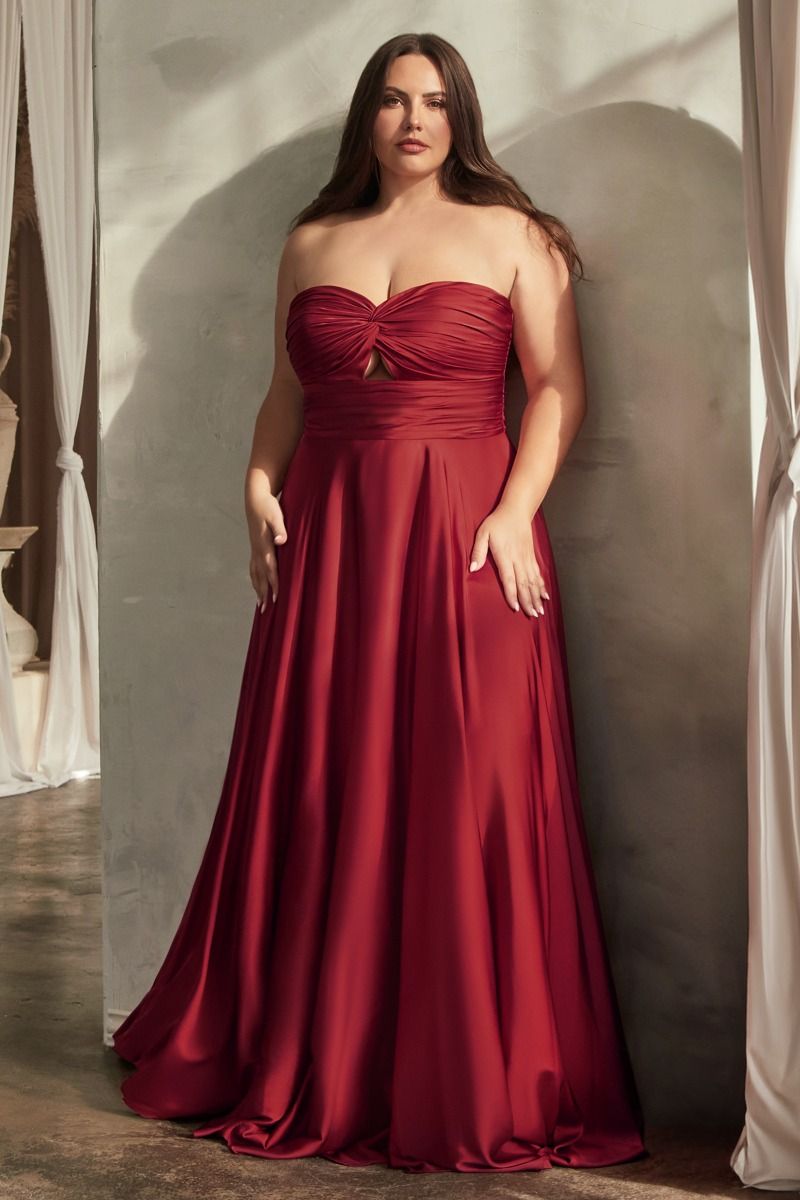 Satin Strapless A-Line Women Formal Gown By Ladivine 7496C