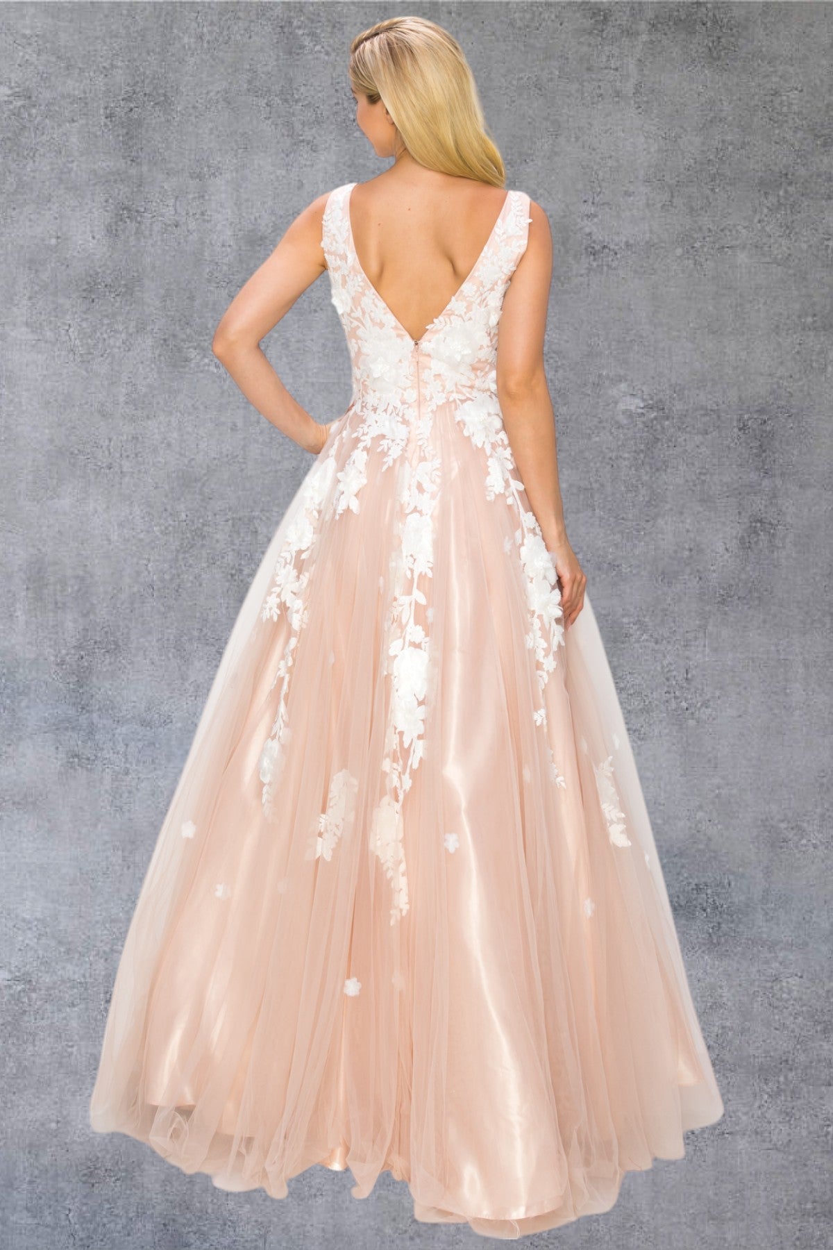 3D Organza Flowers Glitter Party Dress by Cinderella Couture USA AS8040J