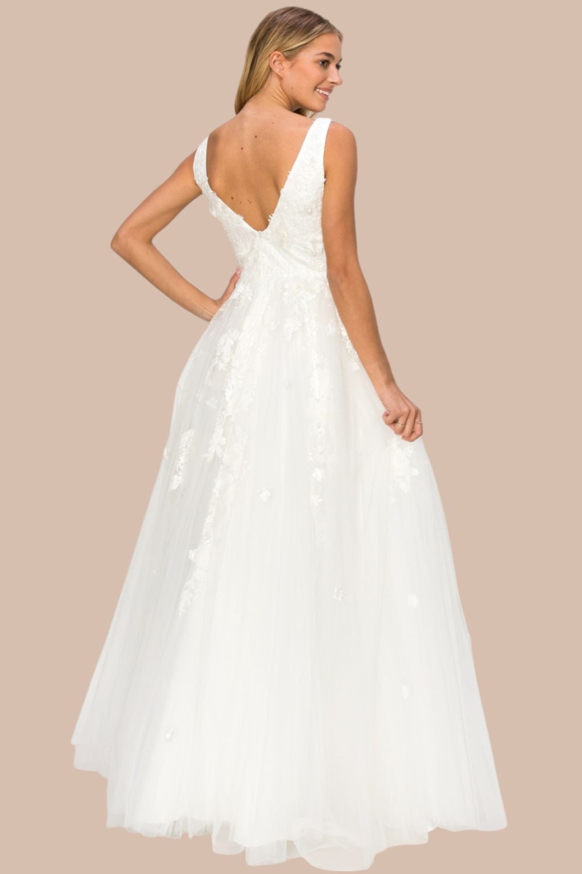 3D Organza Flowers Glitter Party Dress by Cinderella Couture USA AS8040J