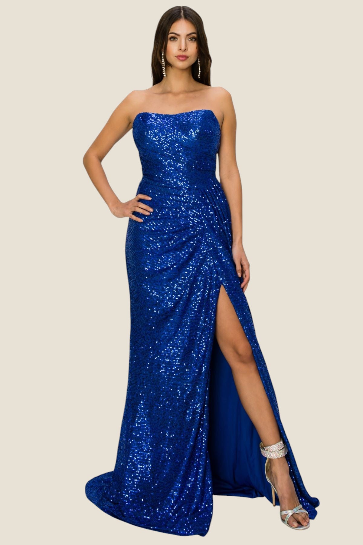 Strapless Scoop Neckline Sheath Party Dress by Cinderella Couture USA AS8052J
