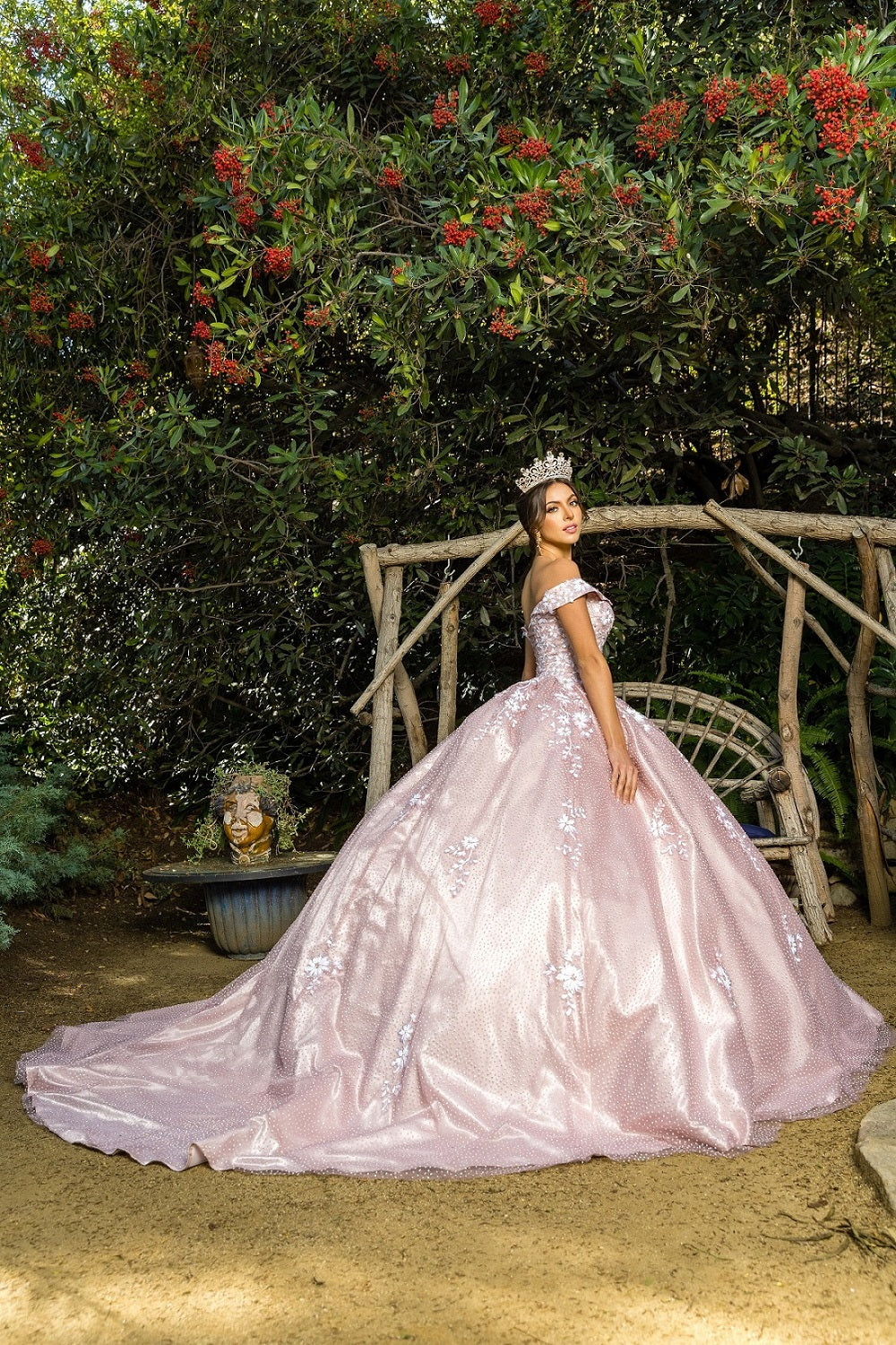 Off Shoulder Floral Applique Quinceanera Dress by Cinderella Couture USA AS8060J