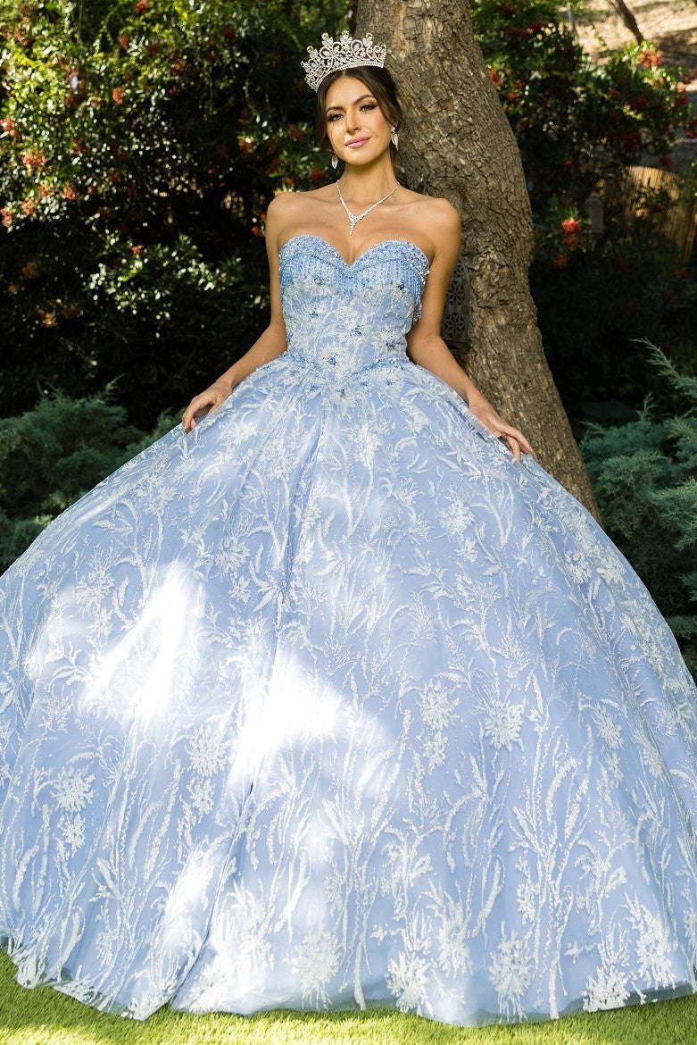 Strapless Sweetheart Neckline Quinceanera Dress by Cinderella Couture USA AS8071J
