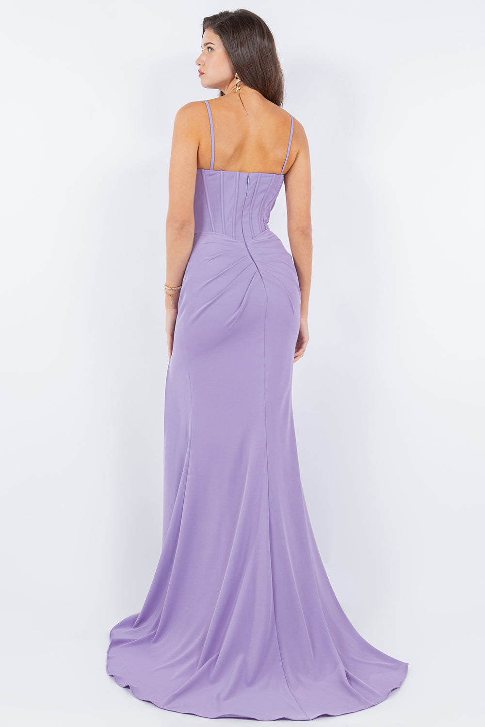 Fitted Sweetheart Corset Leg Slit Party Dress by Cinderella Couture USA AS8090J