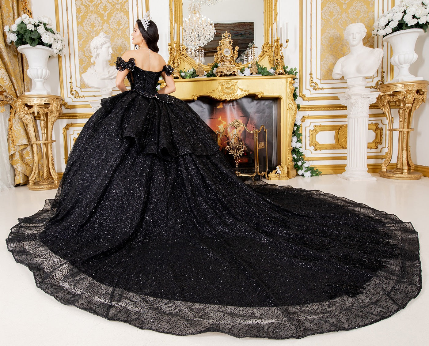 Off Shoulder Butterfly Quinceanera Dress by Cinderella Couture USA AS8120J