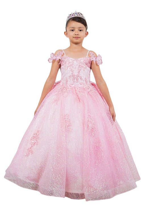 Layered Tulle with Tiered Train Girl Communion Dress by Cinderella Couture USA AS8120