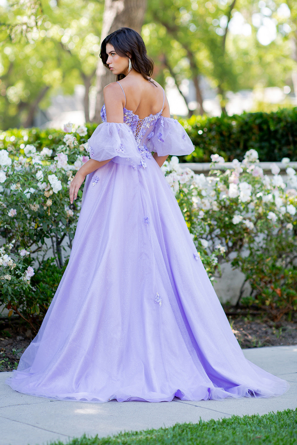 3D Floral Layered Tulle A-Line Party Dress by Cinderella Couture USA AS8130J