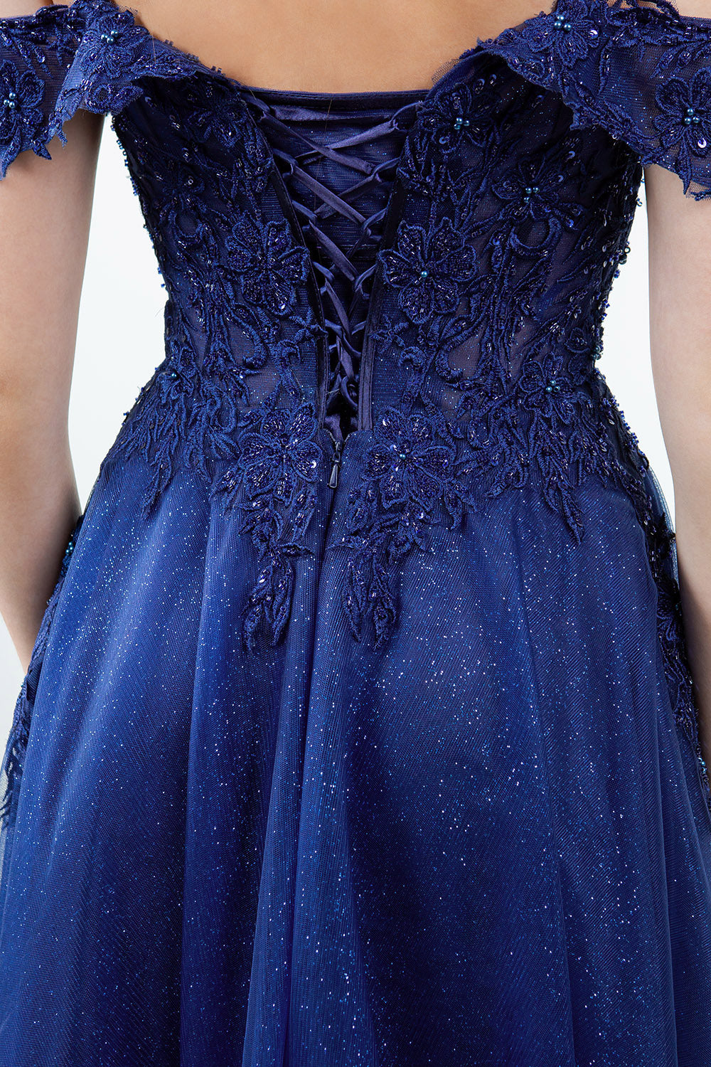 Off Shoulder Embroider A-Line Gown by Cinderella Couture USA AS8152J