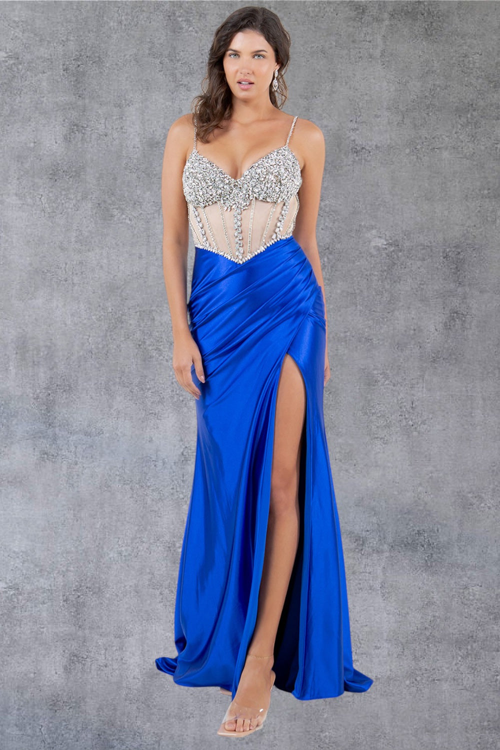 Sweetheart Neckline Leg Slit Party Dress by Cinderella Couture USA AS8171J