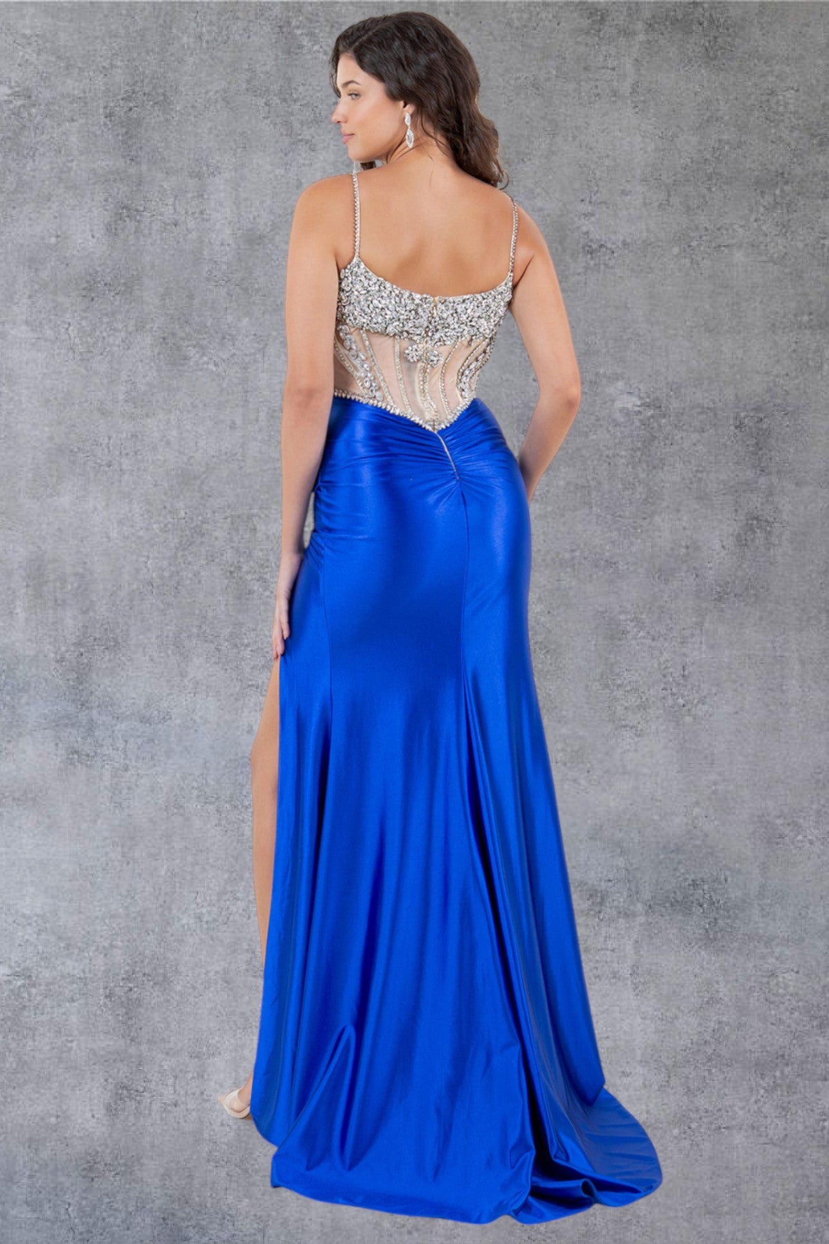 Sweetheart Neckline Leg Slit Party Dress by Cinderella Couture USA AS8171J
