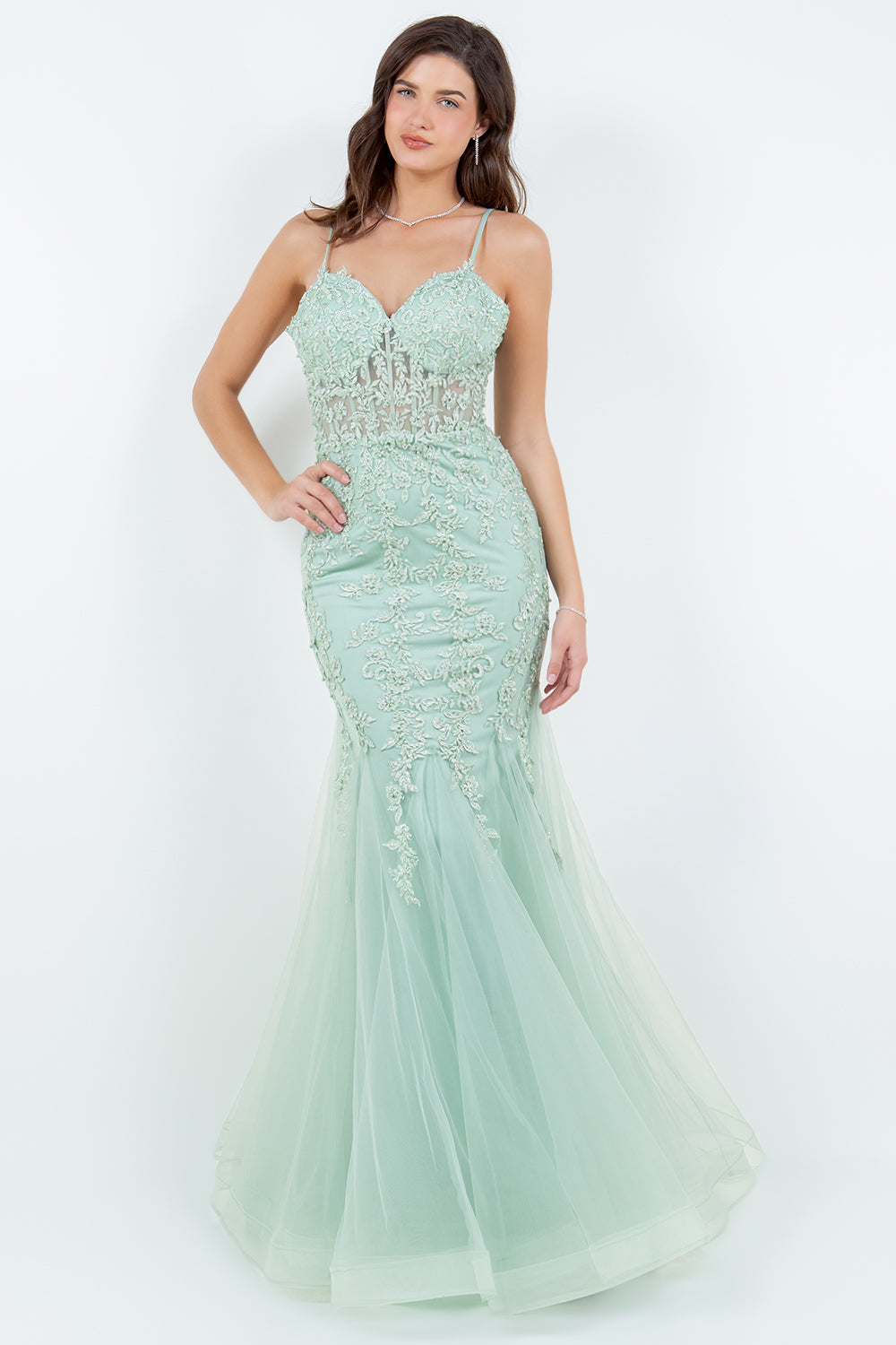 Sweetheart Neckline Spaghetti Straps Party Dress by Cinderella Couture USA AS8175J