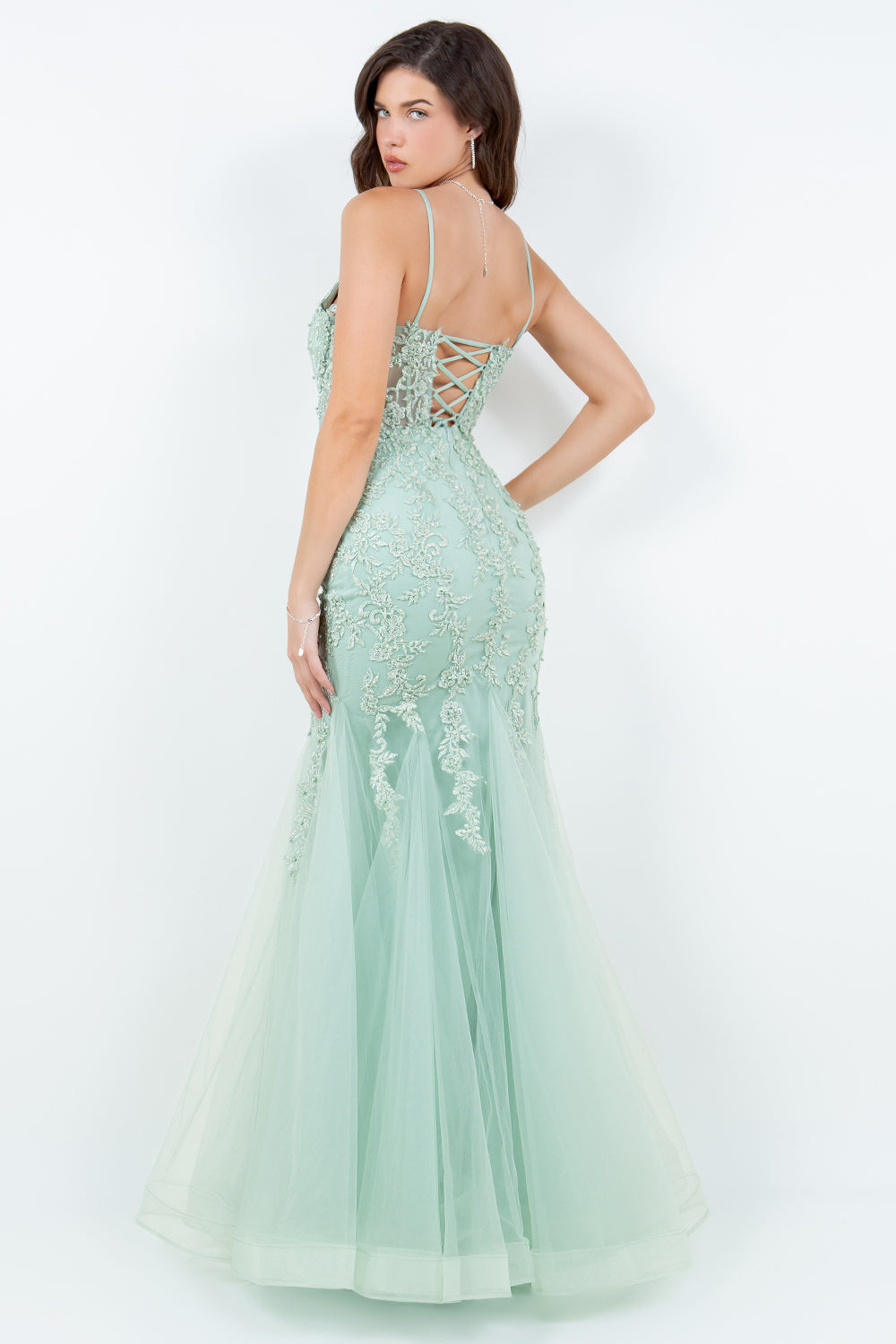 Sweetheart Neckline Spaghetti Straps Party Dress by Cinderella Couture USA AS8175J