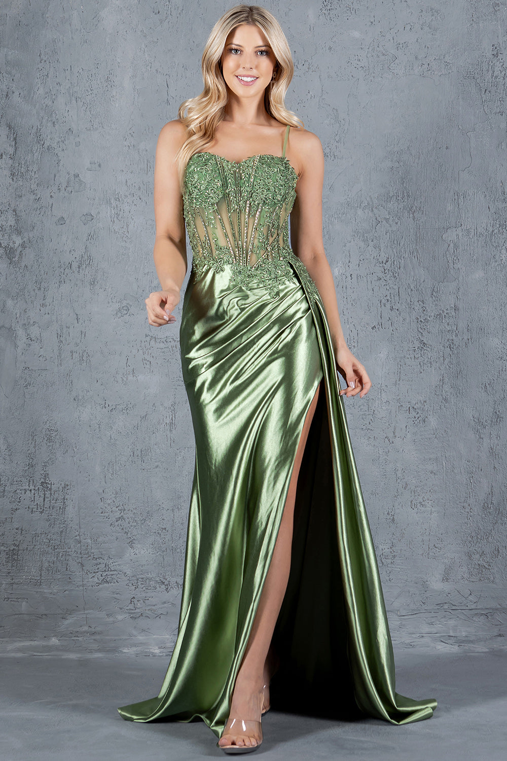 Sequins Spaghetti Straps Sheath Party Dress by Cinderella Couture USA AS8177J