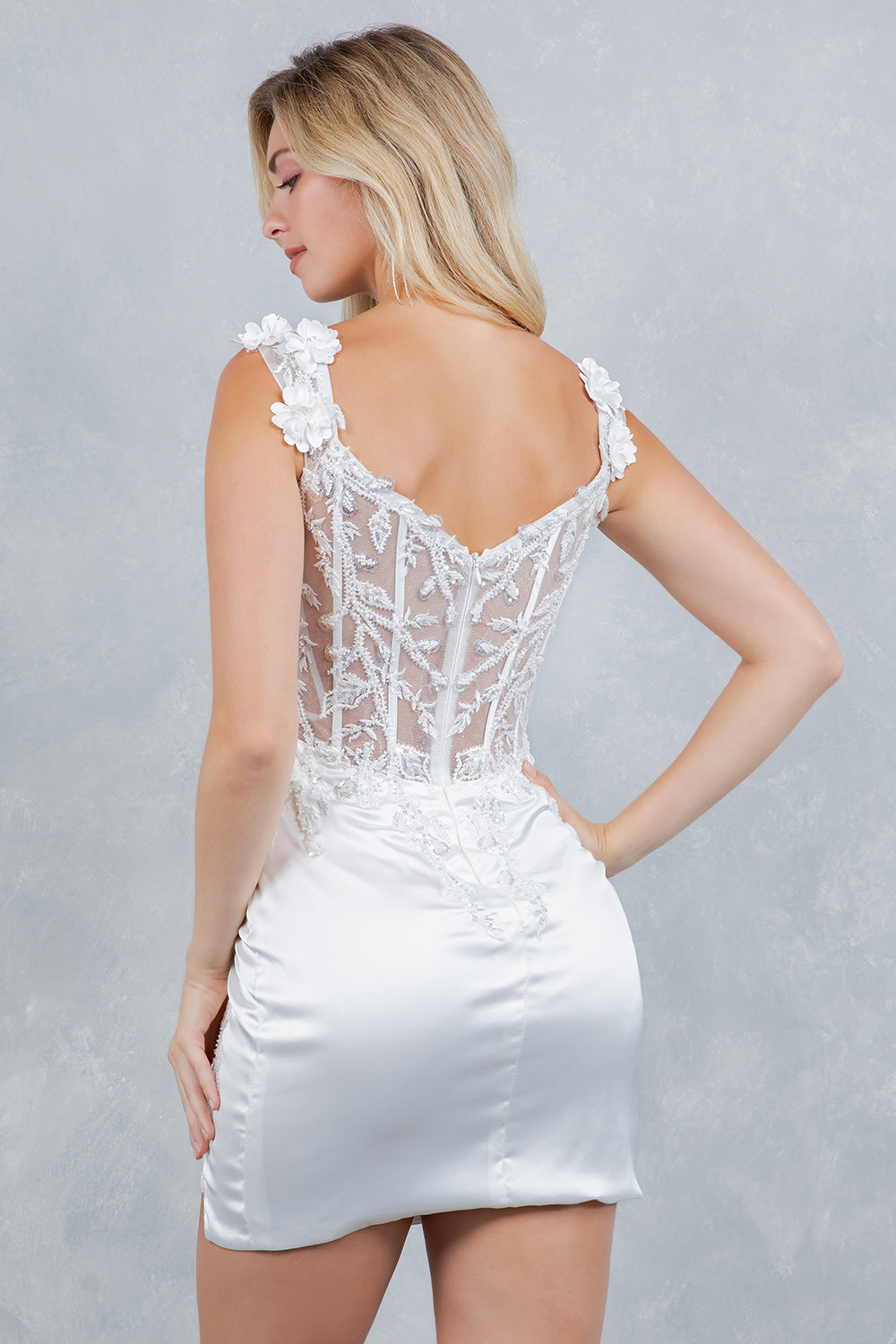 Lace Off Shoulder Short Party Dress by Cinderella Couture USA AS8181JS