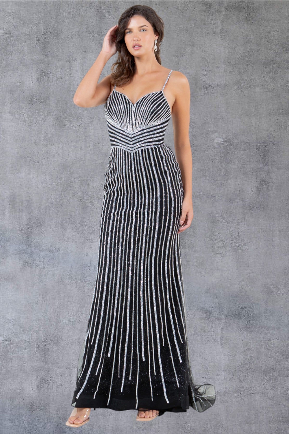 Thin Shoulder Straps Sheath Party Dress by Cinderella Couture USA AS8203J