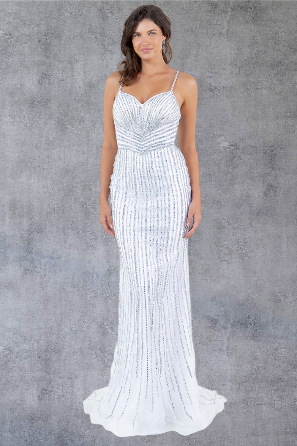 Thin Shoulder Straps Sheath Party Dress by Cinderella Couture USA AS8203J