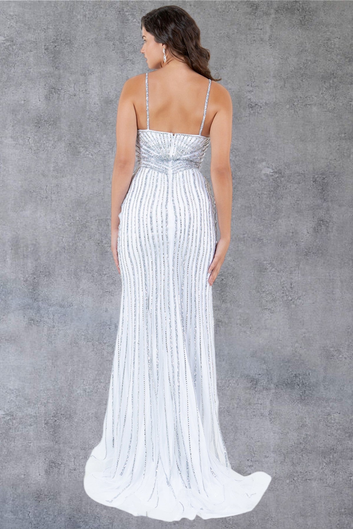 Thin Shoulder Straps Sheath Party Dress by Cinderella Couture USA AS8203J