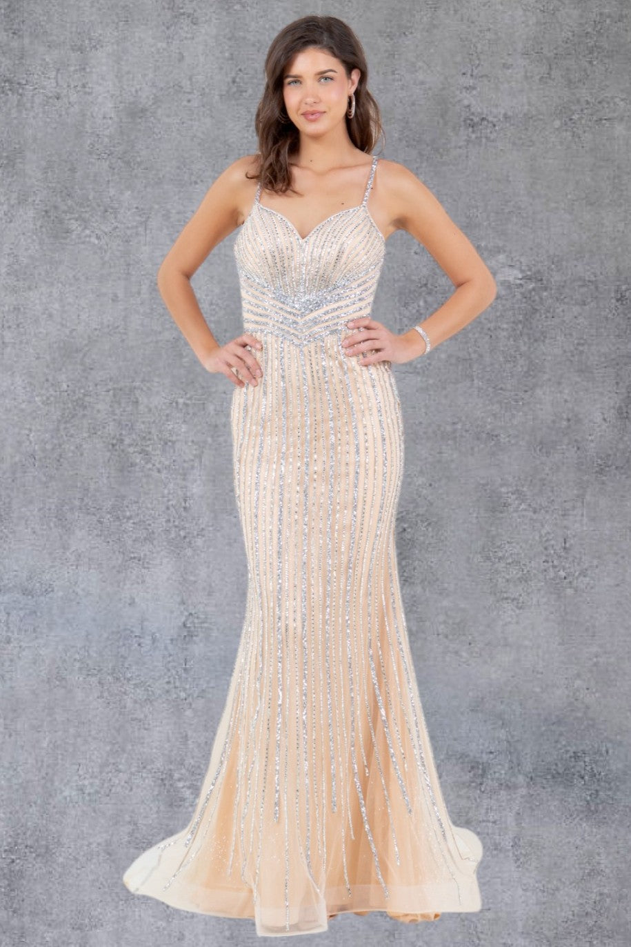 Thin Shoulder Straps Sheath Party Dress by Cinderella Couture USA AS8203J