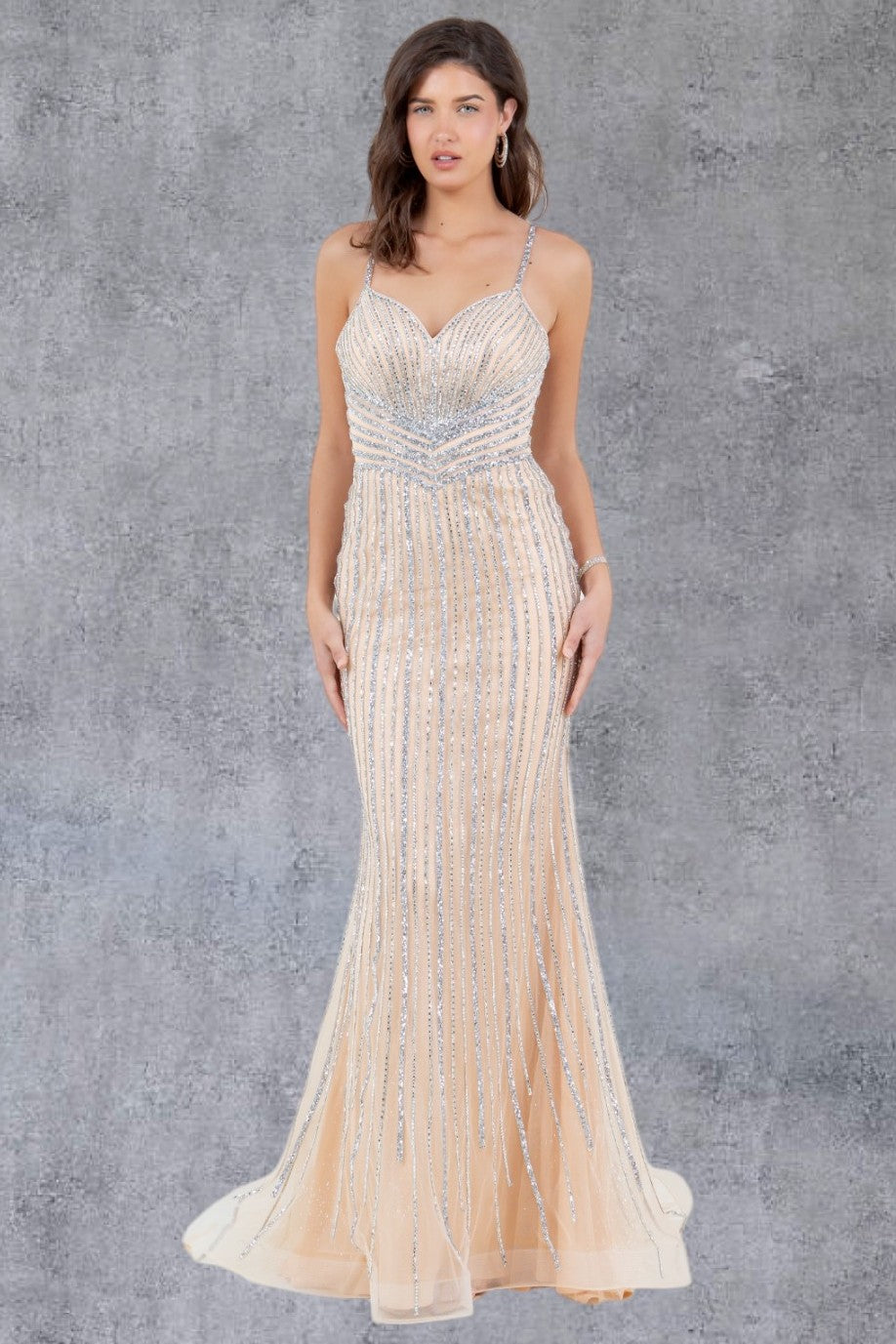 Thin Shoulder Straps Sheath Party Dress by Cinderella Couture USA AS8203J