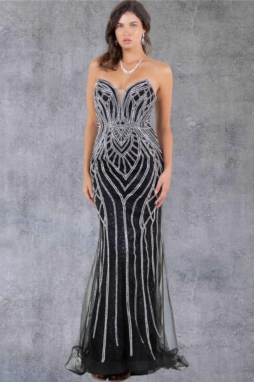 Strapless Sweetheart Neckline Party Dress by Cinderella Couture USA AS8221J