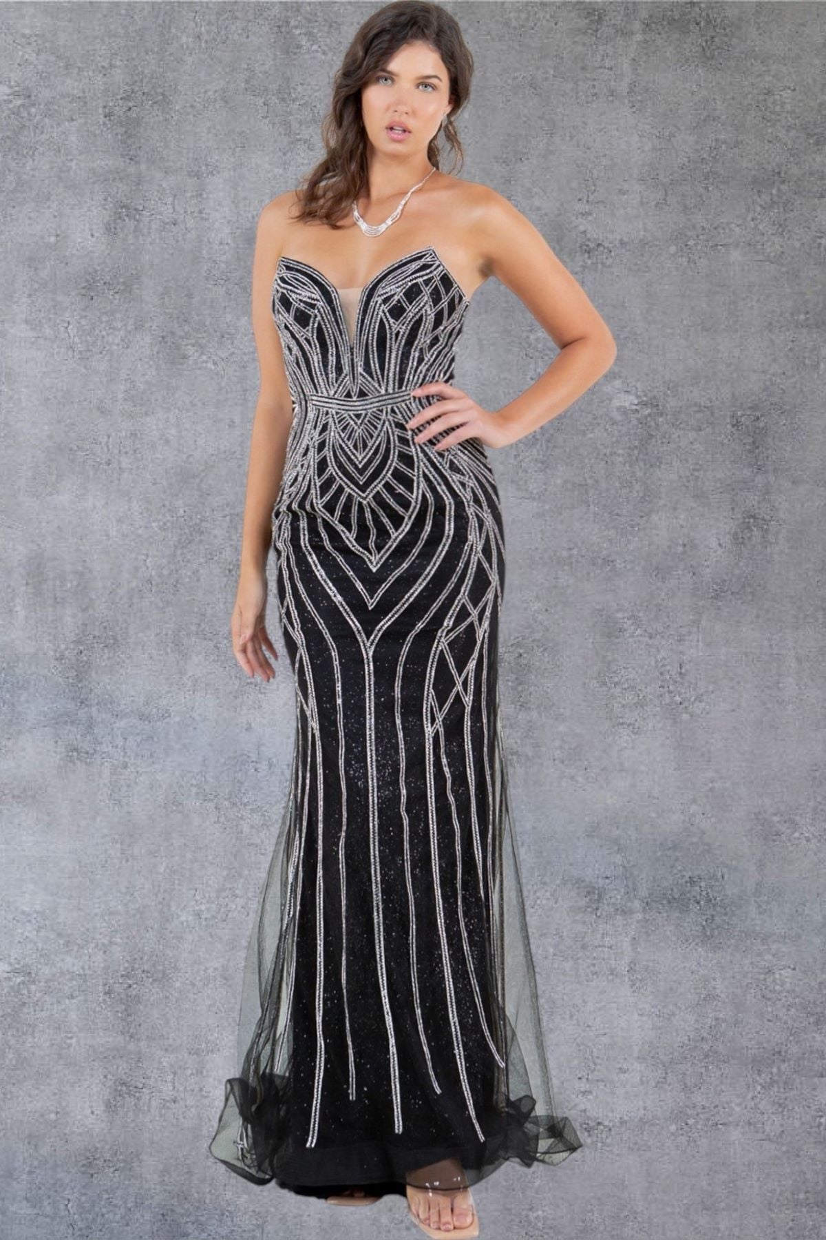 Strapless Sweetheart Neckline Party Dress by Cinderella Couture USA AS8221J