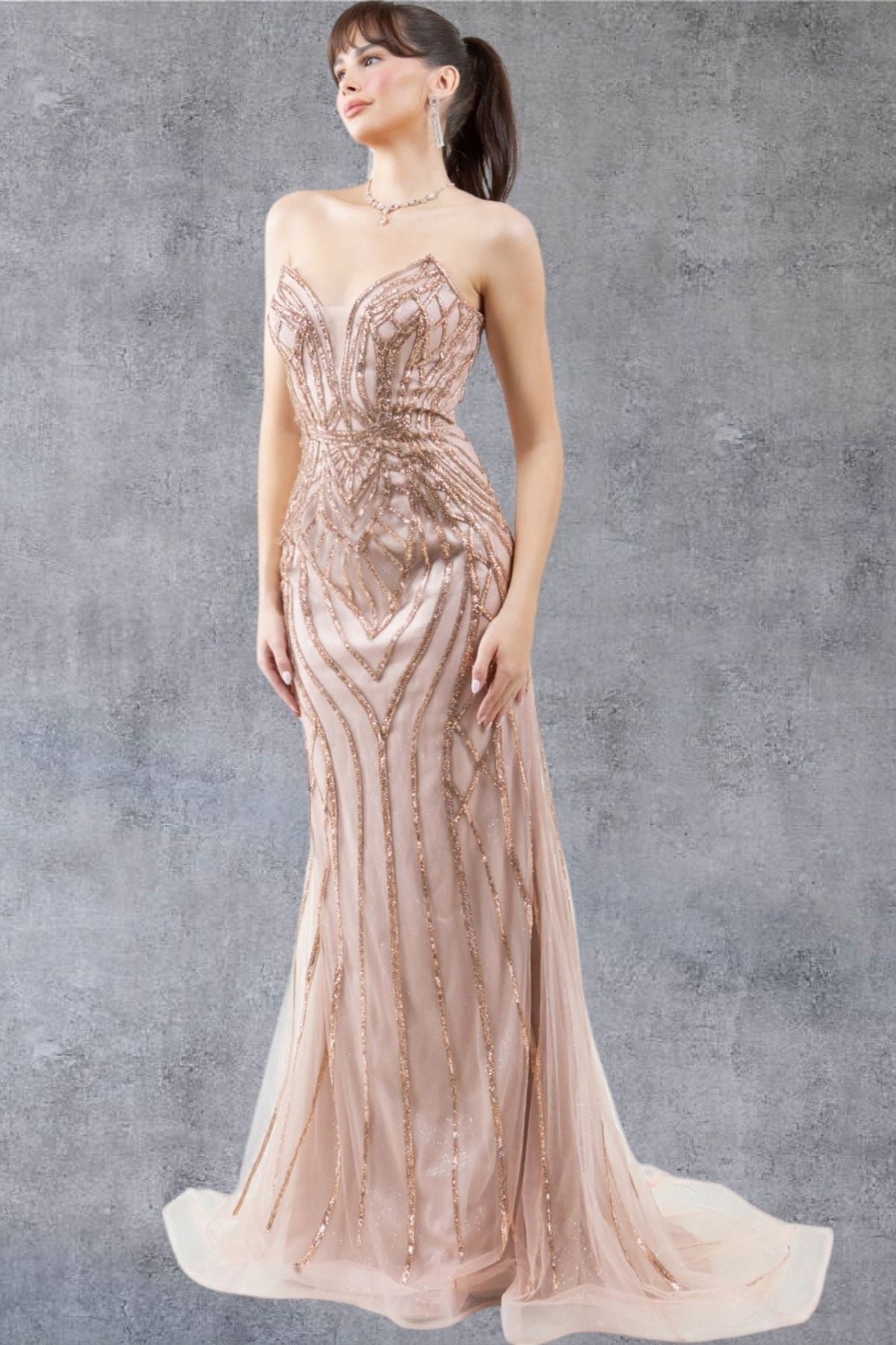 Strapless Sweetheart Neckline Party Dress by Cinderella Couture USA AS8221J