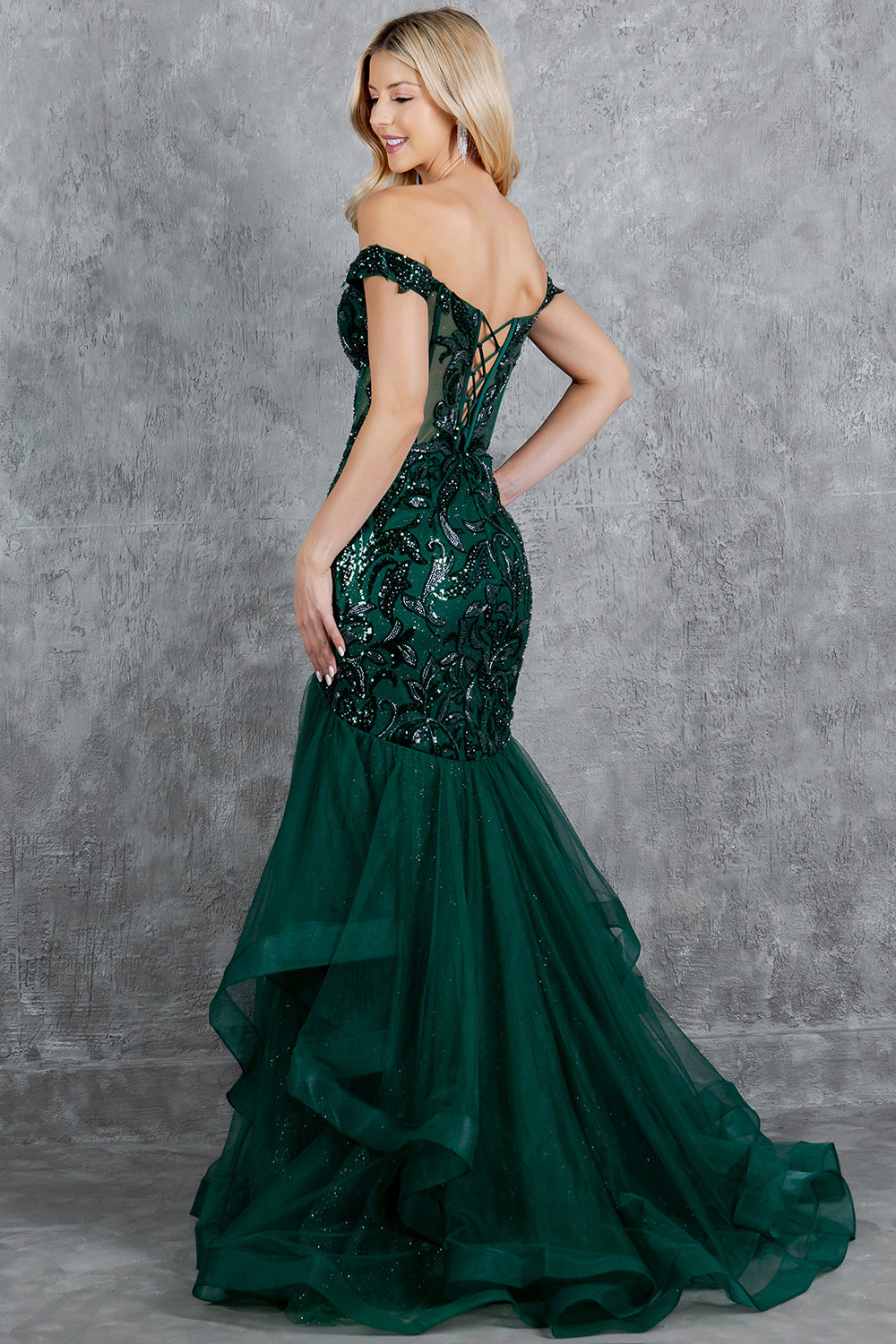 Off Shoulder Mermaid Party Dress by Cinderella Couture USA AS8274J
