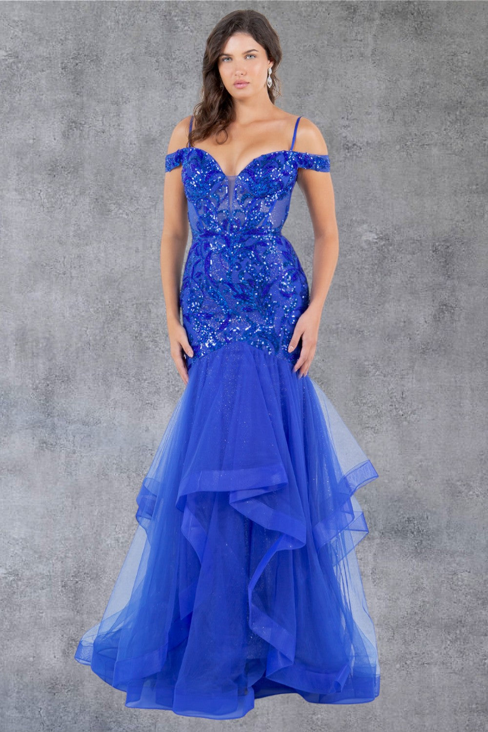 Off Shoulder Mermaid Party Dress by Cinderella Couture USA AS8274J