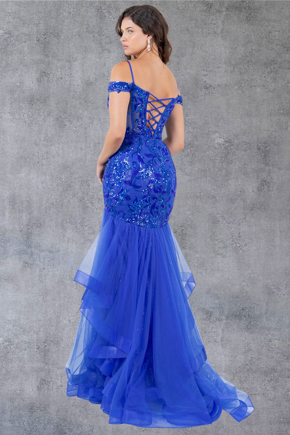 Off Shoulder Mermaid Party Dress by Cinderella Couture USA AS8274J