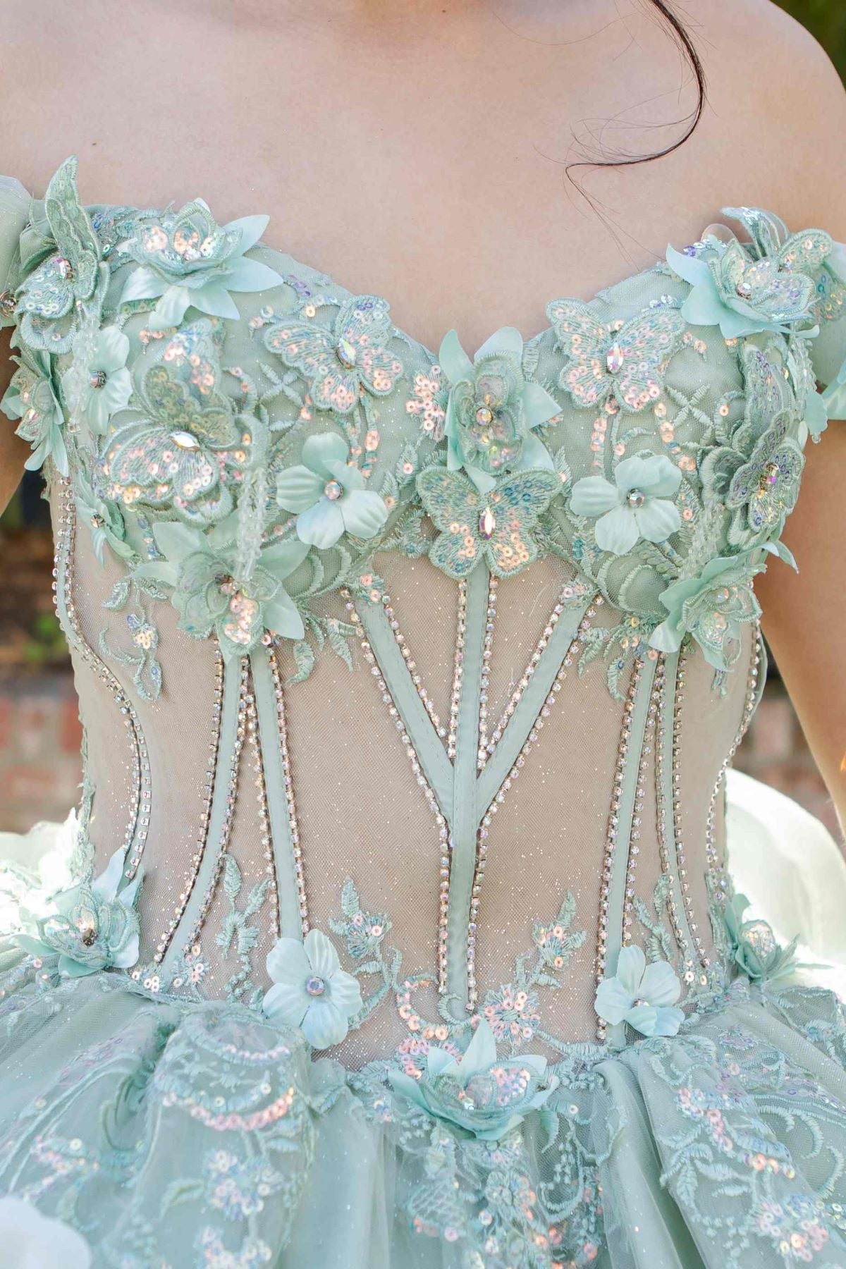 Super Long Off Shoulder Quinceanera Dress by Cinderella Couture USA AS8330J