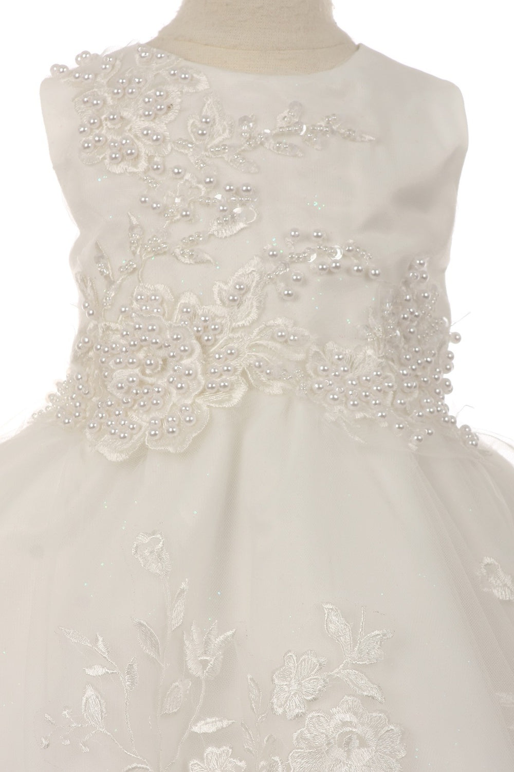 Embroidered Sequins Glittered Tulle Baby Dress by Cinderella Couture USA AS9052B