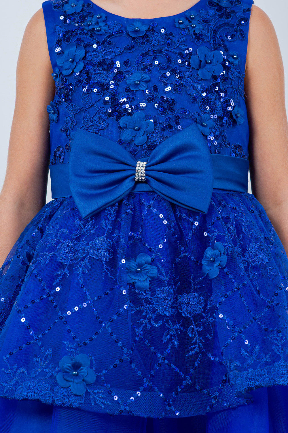 Sleeveless Sequin Layered Girl Party Dress by Cinderella Couture USA AS9131