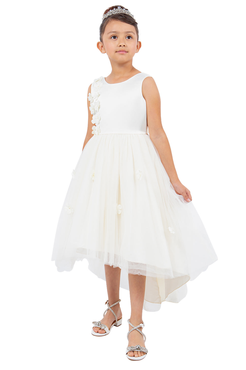 Beautiful Sleeveless Soft Tulle Flower Girl Dress by Cinderella Couture USA AS9136