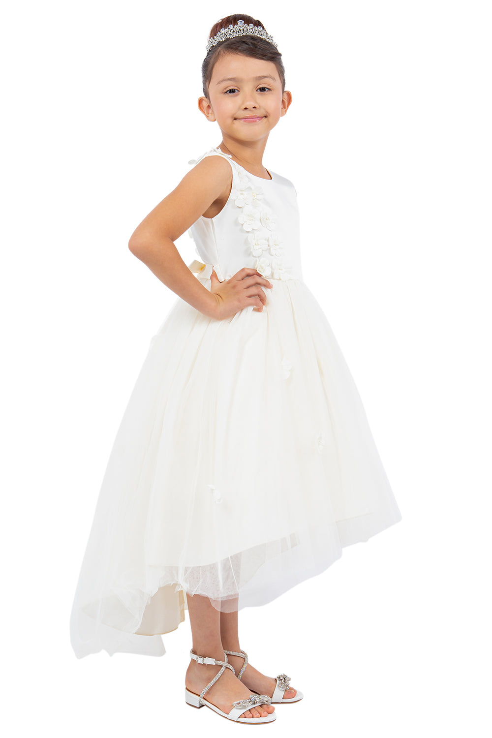 Beautiful Sleeveless Soft Tulle Flower Girl Dress by Cinderella Couture USA AS9136