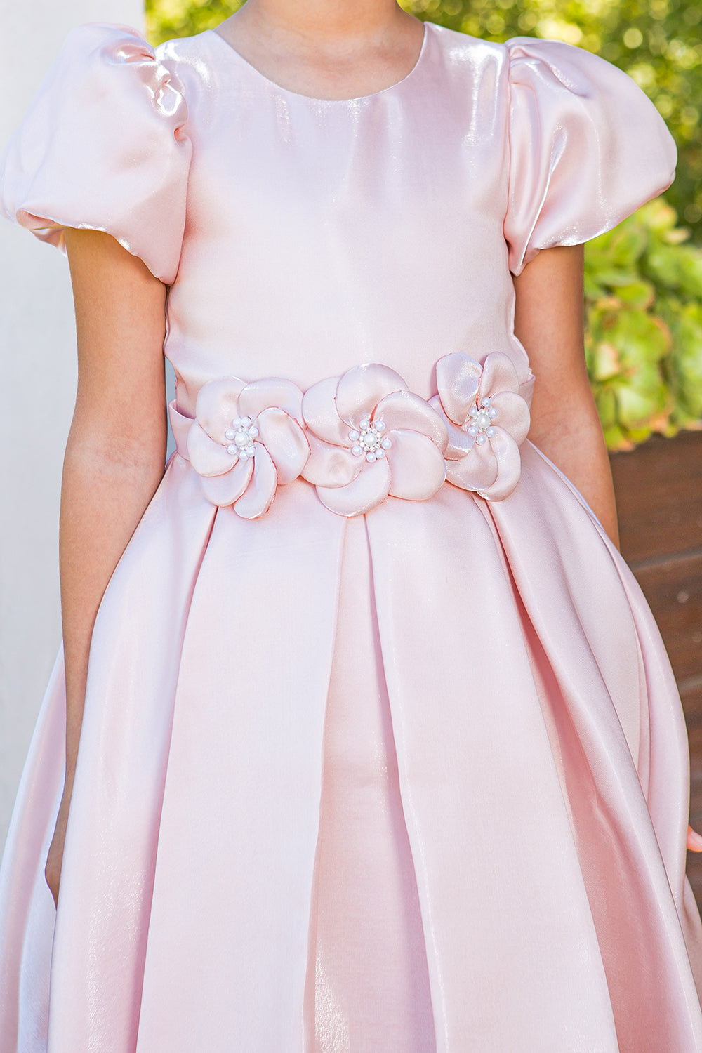 Beautiful Cap Puff Sleeve Flower Girl Dress by Cinderella Couture USA AS9143