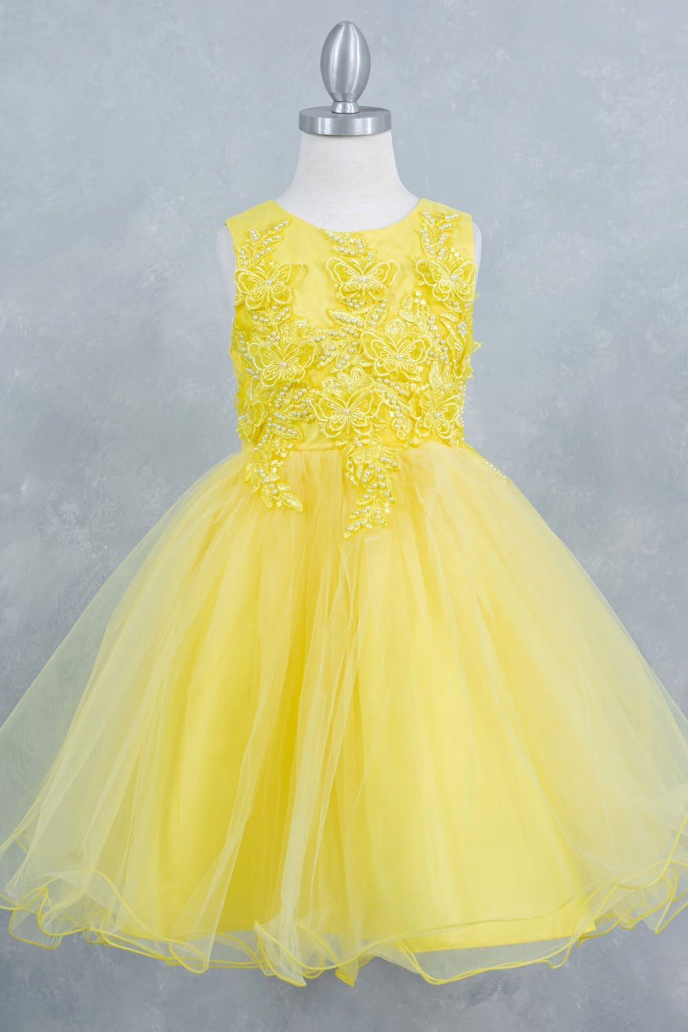 Butterfly Glitter Tulle Sleeveless Girl Party Dress by Cinderella Couture USA AS9150