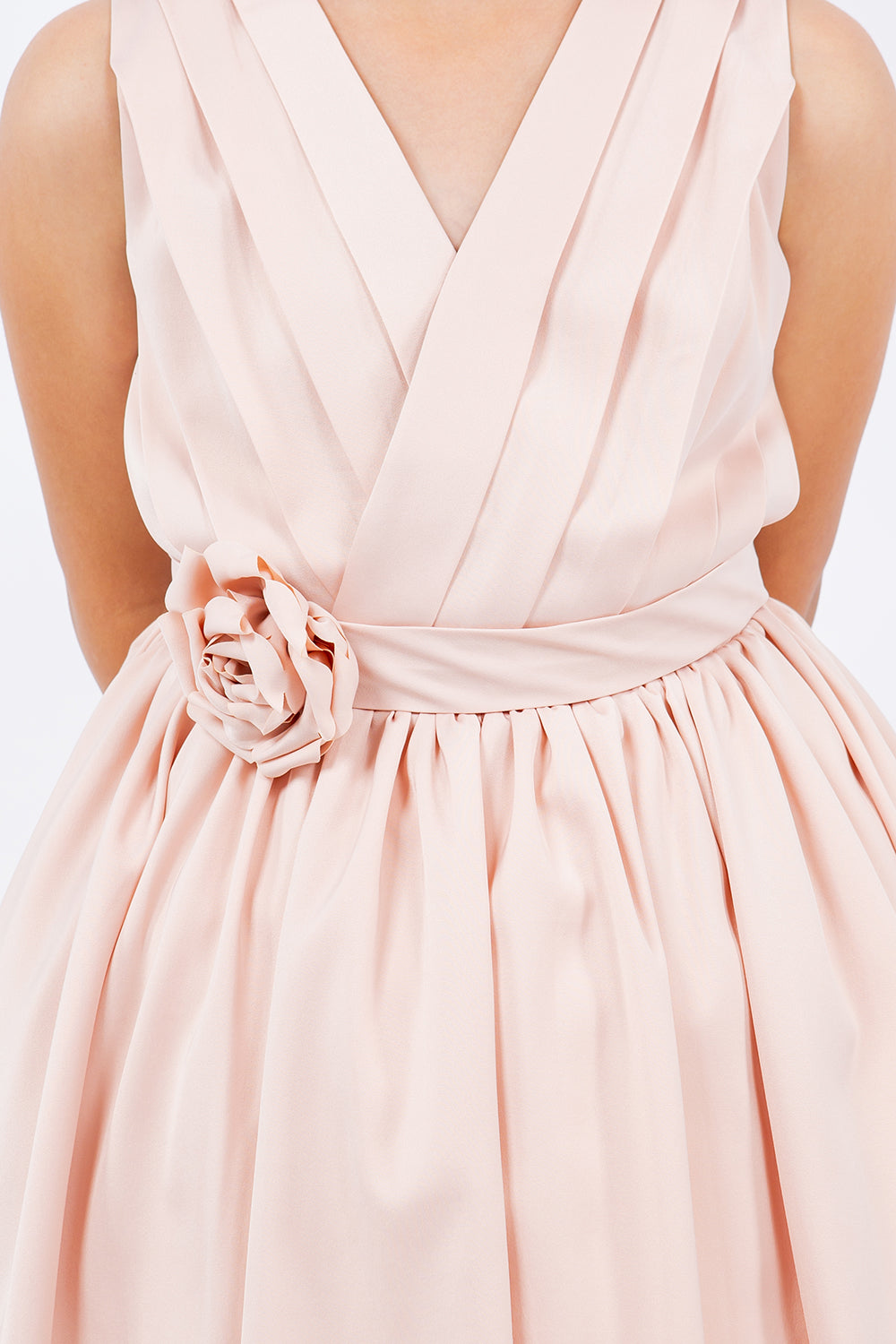 Applique V-Neck Plead Girl Party Dress by Cinderella Couture USA AS9160