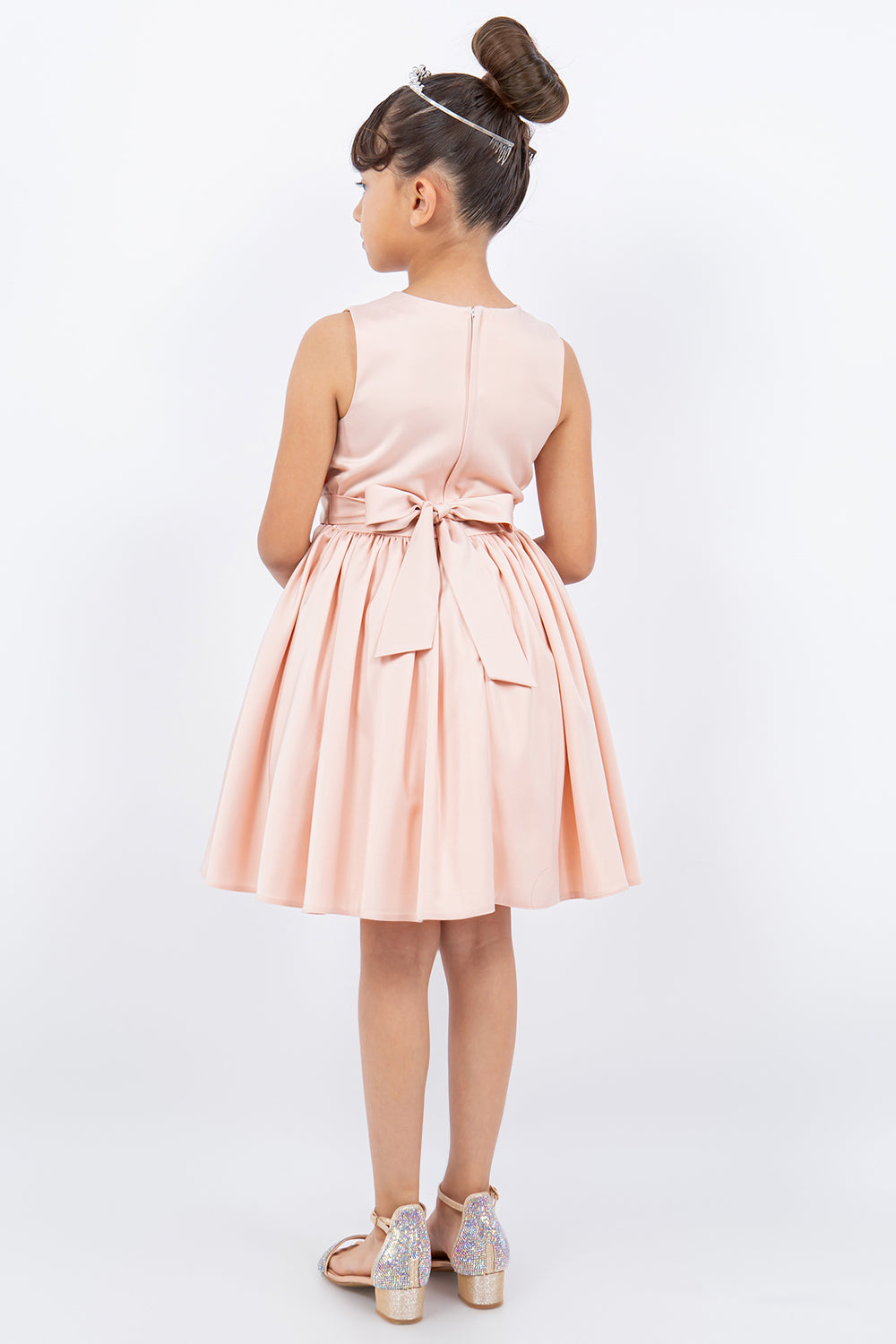 Applique V-Neck Plead Girl Party Dress by Cinderella Couture USA AS9160