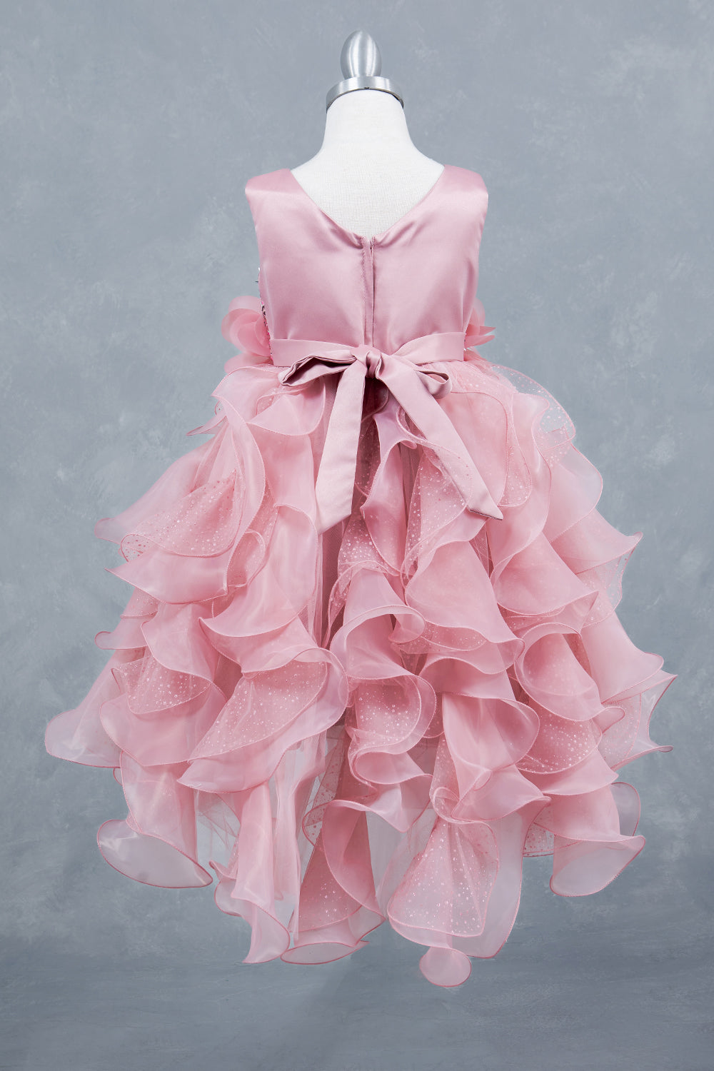 Glitter Sleeveless Ruffled Girl Communion Dress by Cinderella Couture USA AS9179