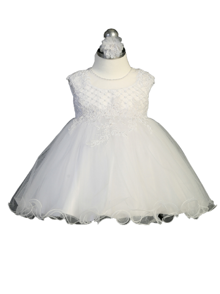 Flower Girl Tulle Illusion Neckline Fish Wire Dress by TIPTOP KIDS - AS2354