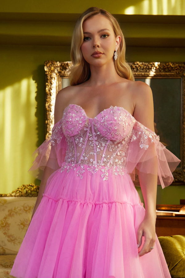 3D Heart Applique Off Shoulder Women Formal Dress by GLS by Gloria - GL3396 - Special Occasion/Curves