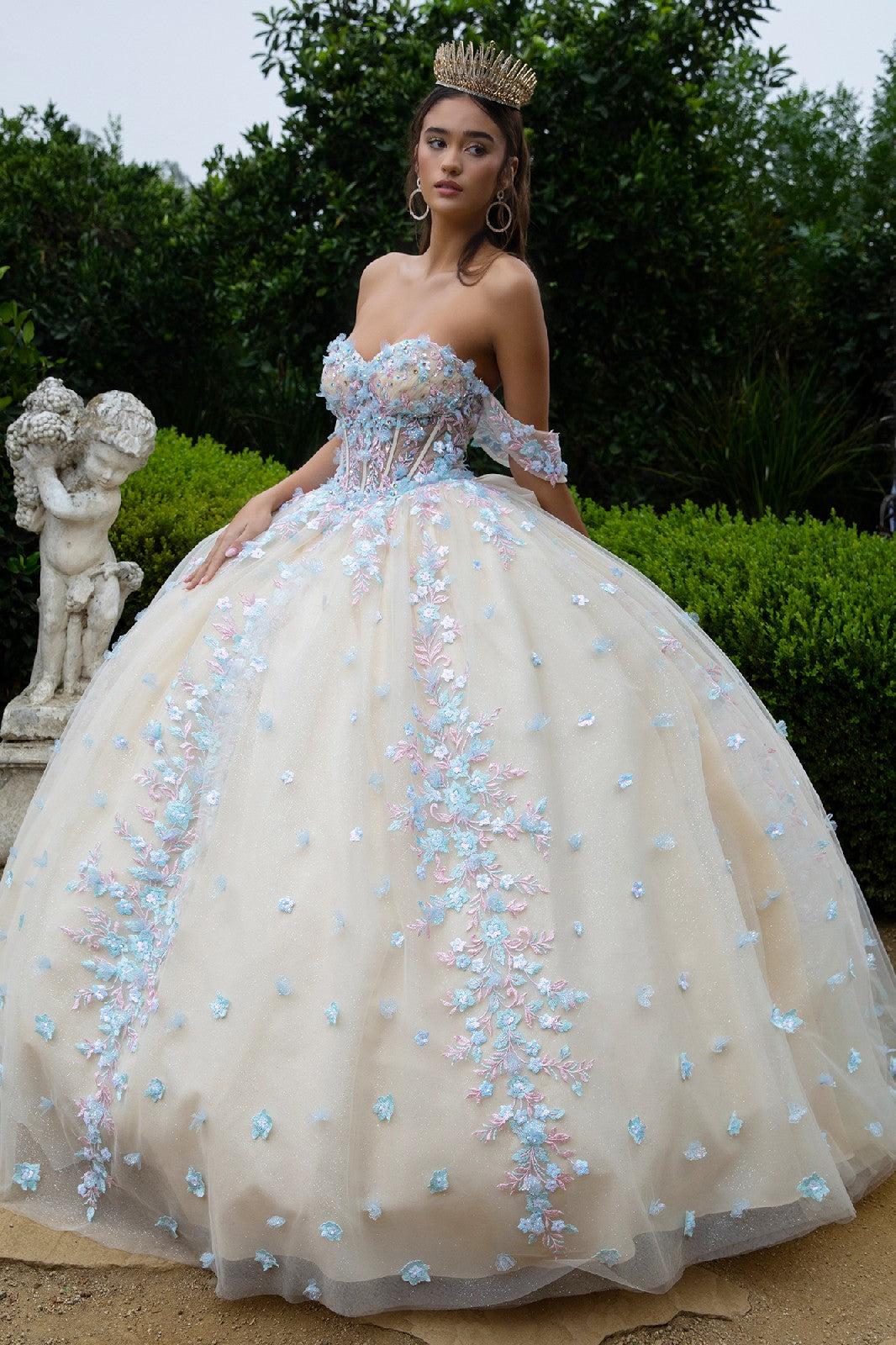 Embellished Glitter Sweetheart Neckline Quinceanera Dress by GLS by Gloria - GL3504